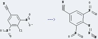 Benzonitrile,4-chloro-3,5-dinitro- can be used to produce 4-azido-3,5-dinitro-benzonitrile.